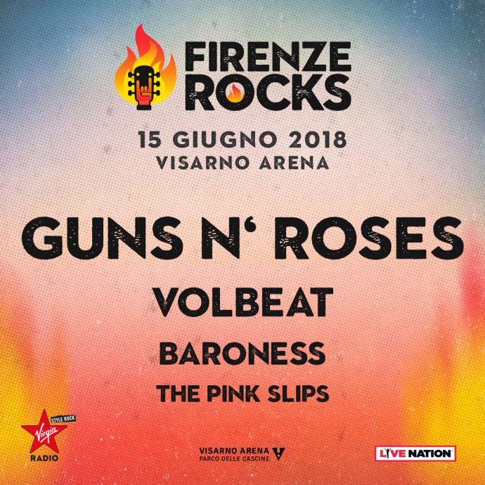 Firenze Rocks: annunciati Volbeat, Baroness e The Pink Slips nella giornata dei Guns N' Roses